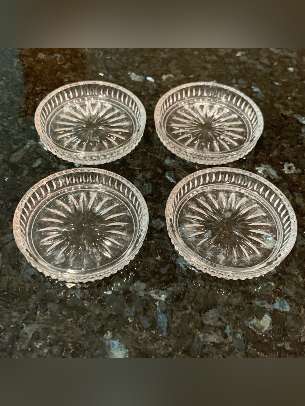 Vintage Princess House Highlights #876 24% Lead Crystal Coasters Set of 4 USA